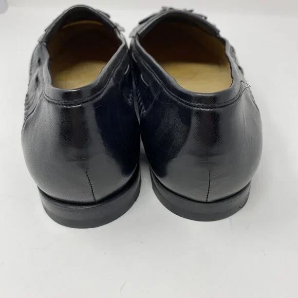 NEW santoni leather slip on shoes w/ tassels